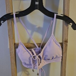 CUPSHE Lavender Strappy Swim Top and Swim Bottoms